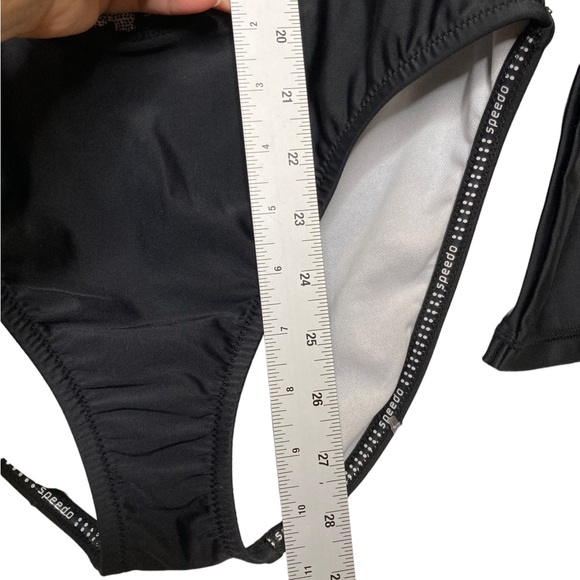 Speedo Paddle Long Sleeve One Piece Swimsuit Black Size M Medium NWT - Picture 9 of 15